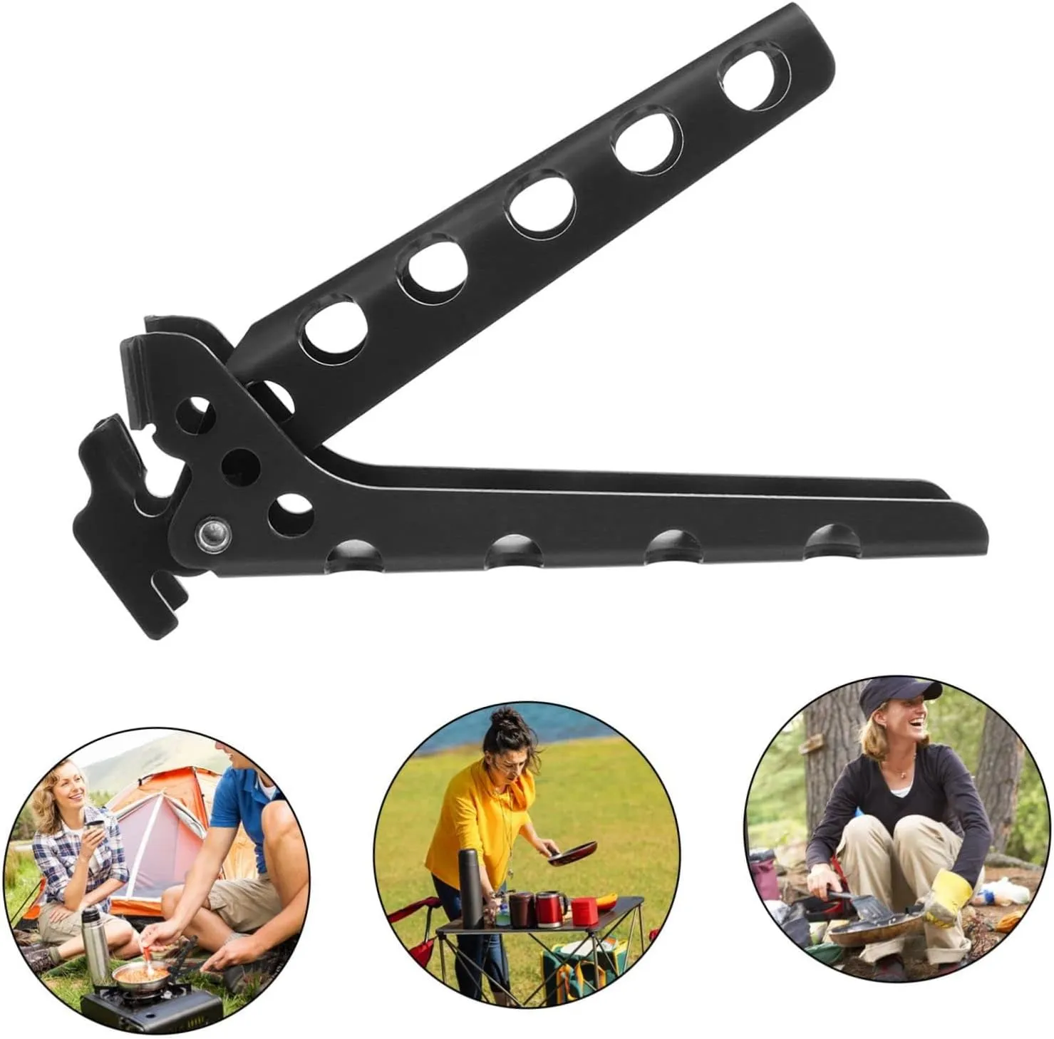 Unomor 3pcs Camping Cookware Pot Clip -scald Dish Clip High-temperature Resistant Lightweight Plate Holder for Safely Lifting Hot Cookware for Outdoor Cooking and Camping