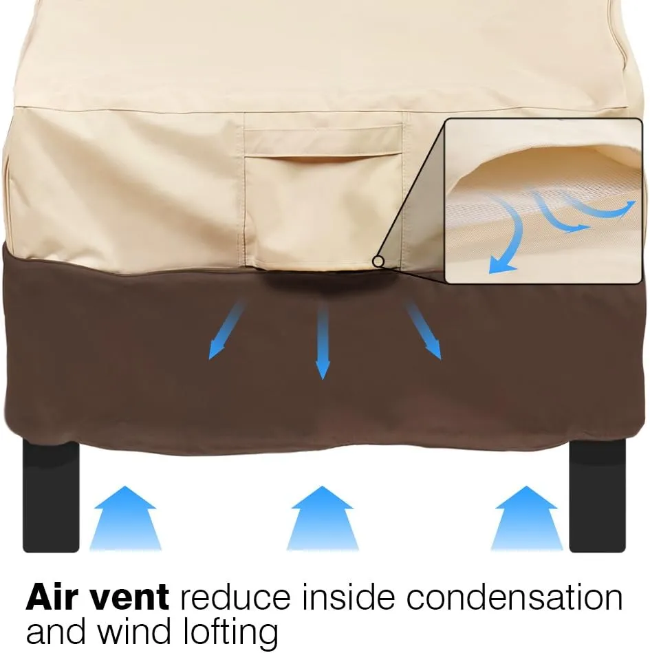 Vailge Patio Chair Covers, Lounge Deep Seat Cover, Heavy Duty and Waterproof Outdoor Lawn Patio Furniture Covers (2 Pack - Large, Beige & Brown)