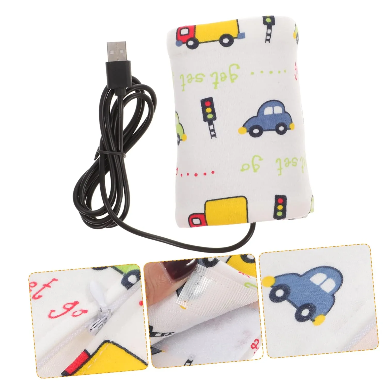 VANZACK Portable Bottle Warmer for Travel Insulated Milk Warming Bag Safe Heat Preservation for Compatible with Car Charger and Power Bank for Newborns