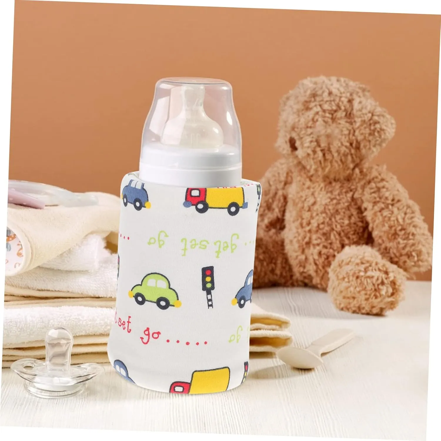 VANZACK Portable Bottle Warmer for Travel Insulated Milk Warming Bag Safe Heat Preservation for Compatible with Car Charger and Power Bank for Newborns