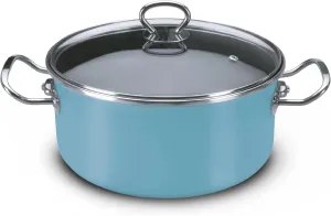 Vasconia Elegance 6-Quart Dutch Oven with Glass Lid (Teal) Dishwasher, Grill & Oven Safe up to 480℉ (Enamel on Steel) Nonstick Interior, Stainless Handles, Great for Baking, Roasting & Stewing