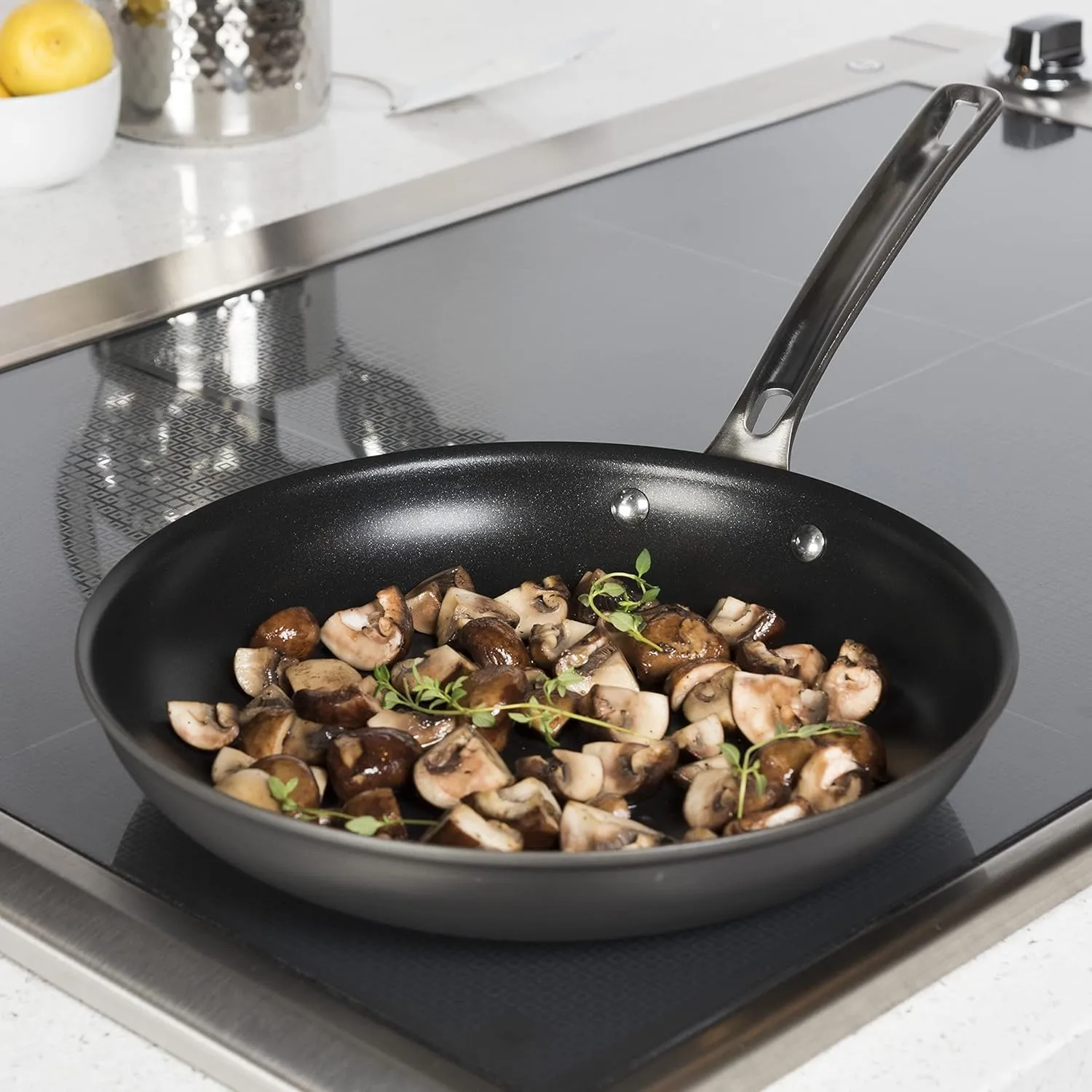 Viking Non Stick Frying Pans, 2 Piece Hard Anodized Kitchen Cookware, 10 and 12 Inch, Gray