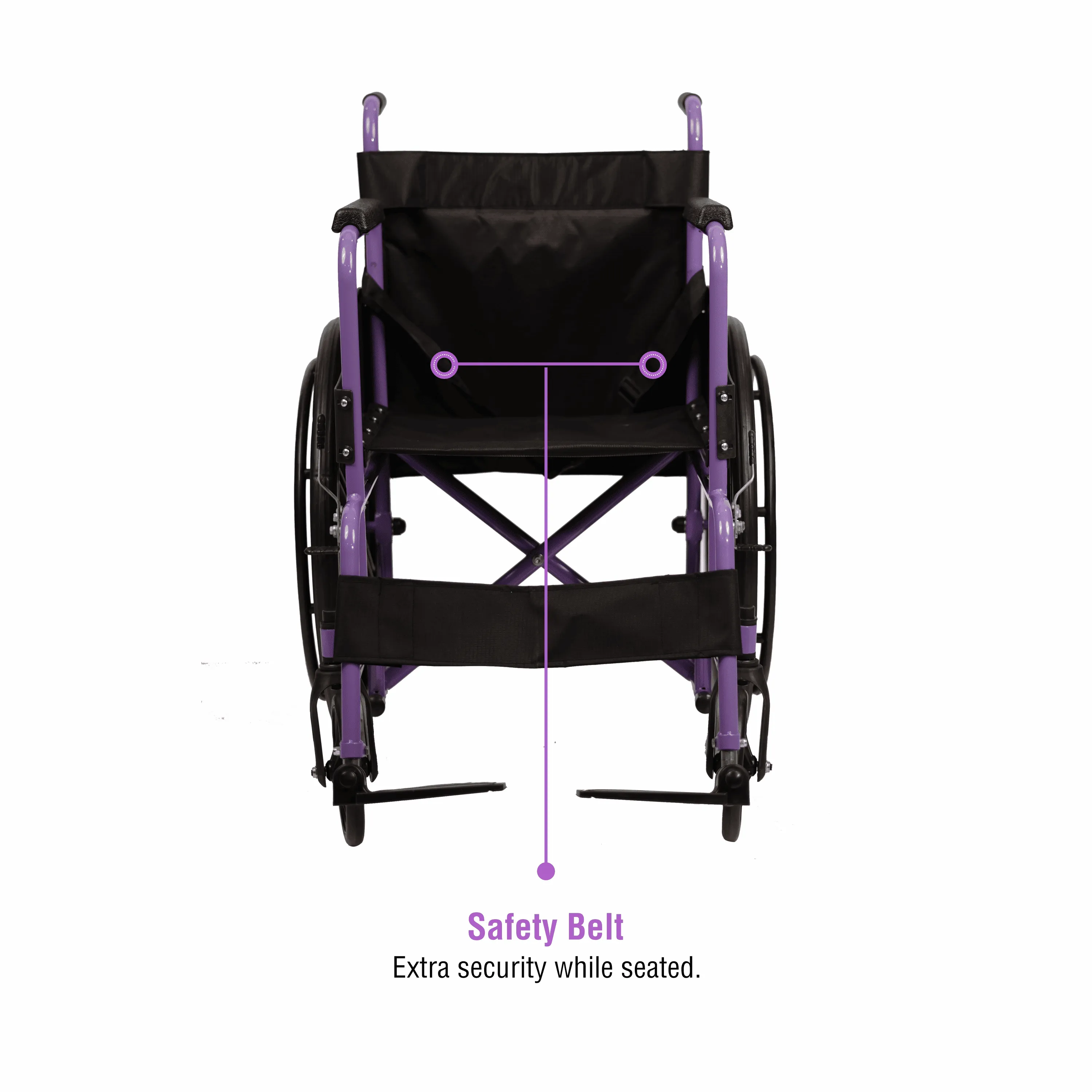 VMS Careline Foldable Manual Wheelchair - Select Plus (Purple & Black)