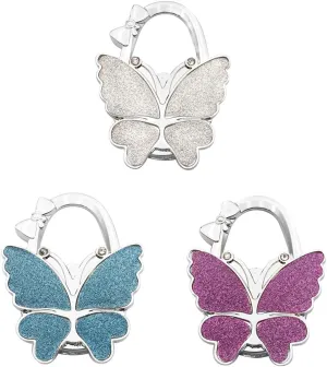 Vpang 3 Pcs Purse Hook Purse Hanger Butterfly Foldable Handbag Hanger Bag Hook
