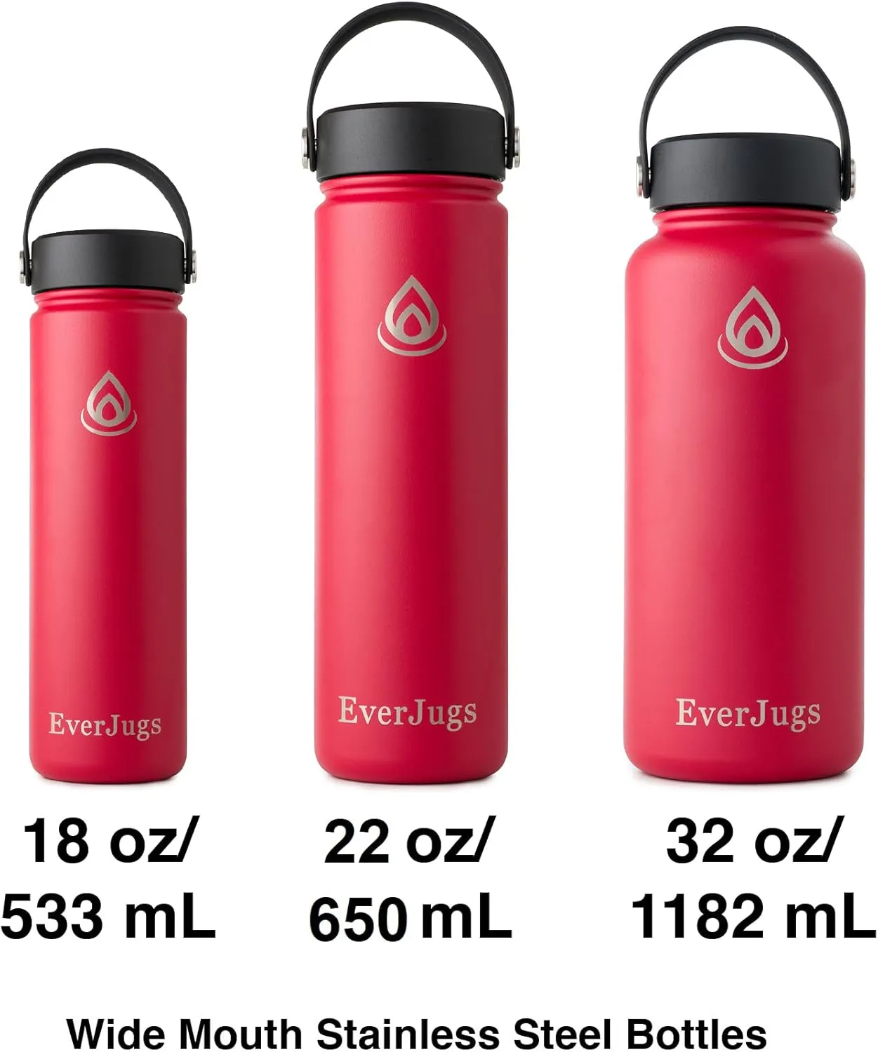 Water Bottle - 32 Oz, Wide Mouth, Premium Stainless Steel Bottle with Grip Cap, Double Walled Vacuum Insulated, Thermo Mug, Metal Flask, Leak Proof, Eco-Friendly