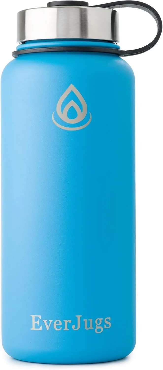 Water Bottle - 32 Oz, Wide Mouth, Premium Stainless Steel Lid/Bottle, Double Walled Vacuum Insulated, Thermo Mug, Metal Flask, Leak Proof, Eco-Friendly