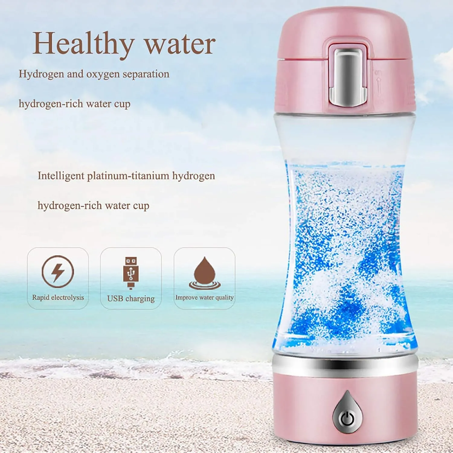 Water Purifiers, Hydrogens Water Bottle Generator H2 Portable Hydrogens Water Maker Eco-Friendly Tritan Plastic Water Bottle USB Rechargeable Mode 3 Mins Make Hydrogen Content Up to 1200-1500 PPB 38