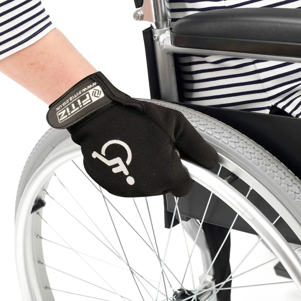 Wheelchair Gloves Real Leather Palm Gloves Mobility Padded Gloves Breathable, Fingerless Bike Gloves with Anti-Slip Grip Lightweight Cycling Gloves