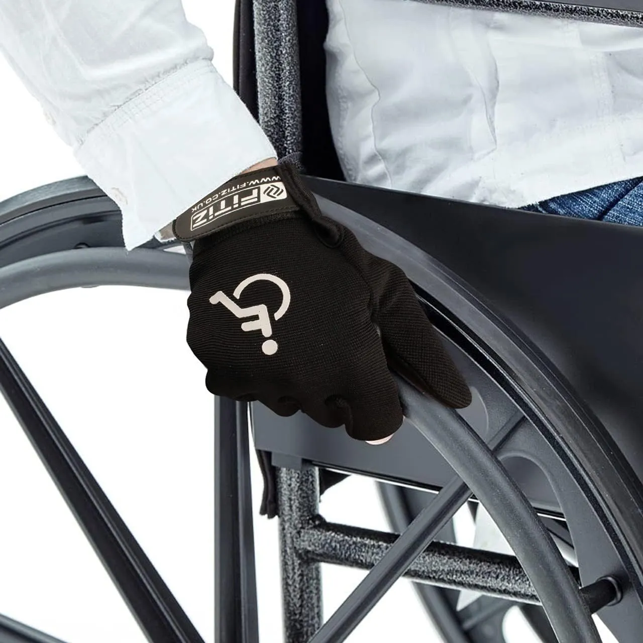 Wheelchair Gloves Real Leather Palm Gloves Mobility Padded Gloves Breathable, Fingerless Bike Gloves with Anti-Slip Grip Lightweight Cycling Gloves