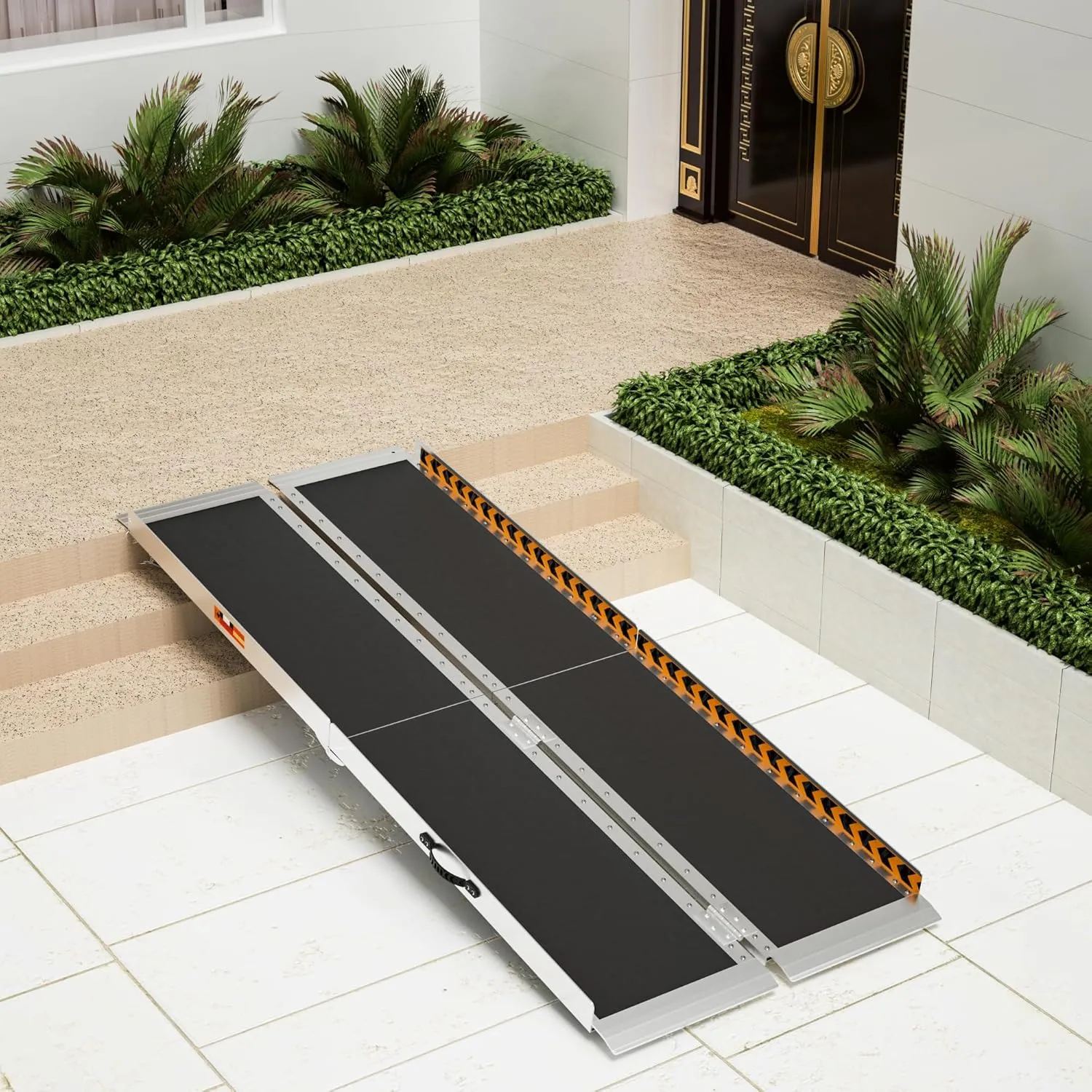 Wheelchair Ramp 6ft, Non-Skid Aluminum Folding Ramps for Wheelchairs for Home Steps, 800 LBS Capacity Handicap Wheel Chair Ramp for Doorway, Homes, Threshold, Entry, Stairs 72" Lx 29.2" Wx2H