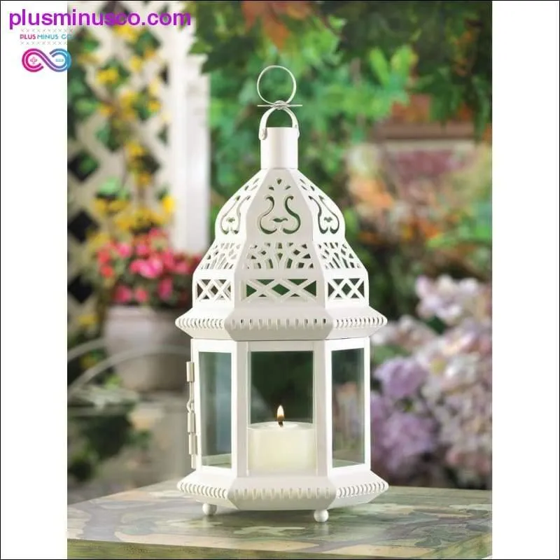 White Moroccan Style Lantern ll Plusminusco.com