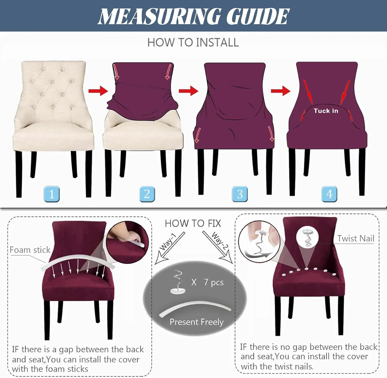 Wingback Side Chair Cover Slipcover Velvet Stretch Arm Chair Protector Accent Chair Cover Slipcover Washable Upholstered Arm Dining Chair Covers for Dining Living Room Banquet Decor(Dark Grey,4PCS)