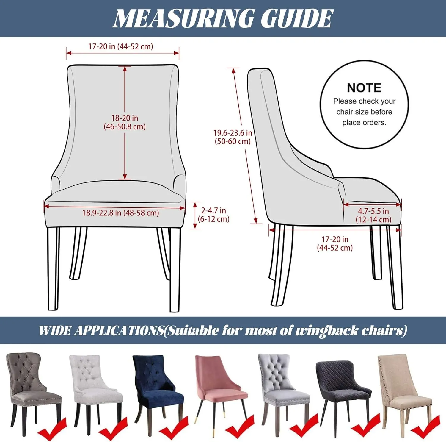 Wingback Side Chair Cover Slipcover Velvet Stretch Arm Chair Protector Accent Chair Cover Slipcover Washable Upholstered Arm Dining Chair Covers for Dining Living Room Banquet Decor(Dark Grey,4PCS)