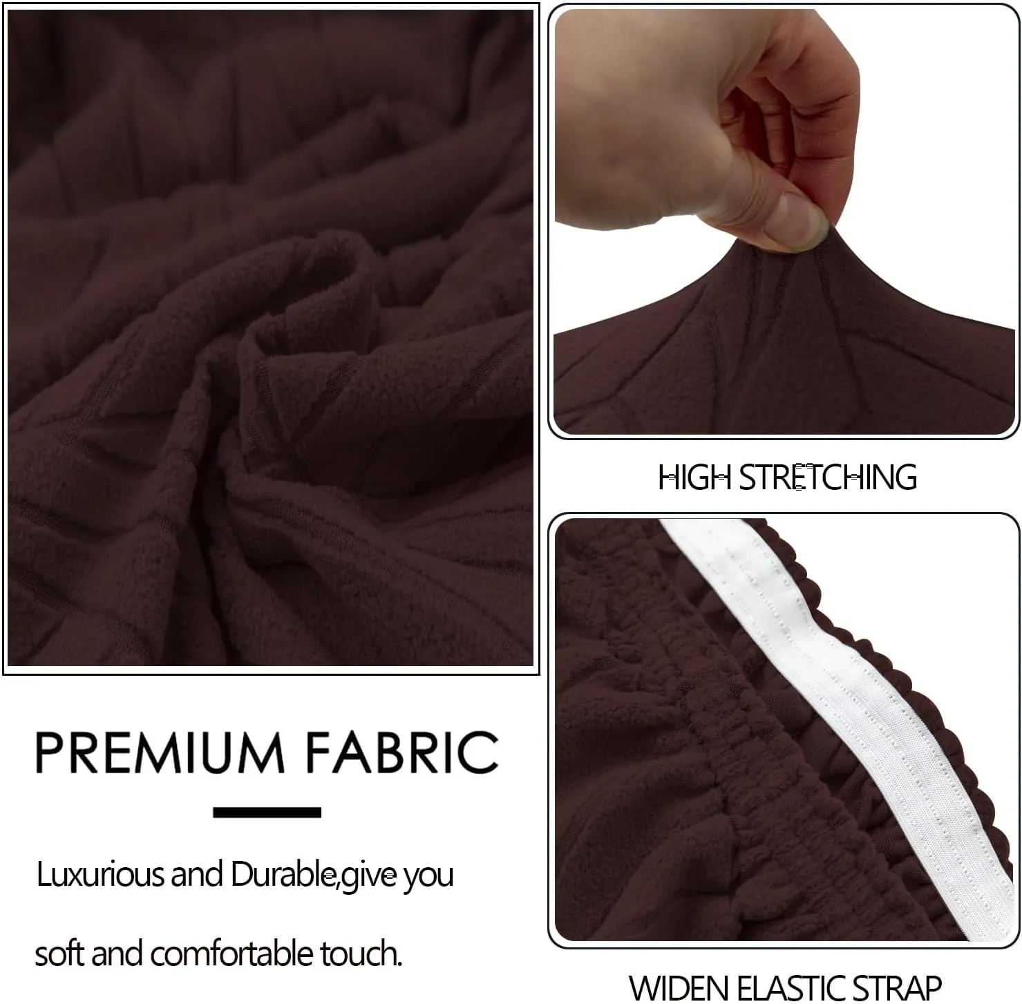 Wingback Side Chair Cover Stretch Dining Chair Covers Slipcovers Reusable Sloping Arm Chair Protector Cover Washable Upholstered Arm Dining Chair Cover for Dining Room Banquet Home Decor(A-dark brown,