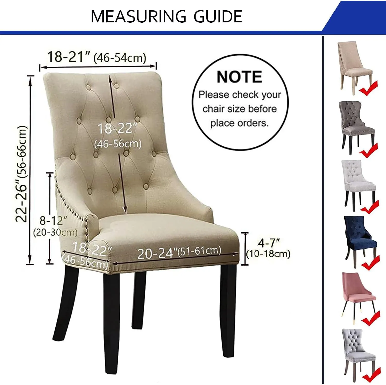 Wingback Side Chair Cover Stretch Dining Chair Covers Slipcovers Reusable Sloping Arm Chair Protector Cover Washable Upholstered Arm Dining Chair Cover for Dining Room Banquet Home Decor(A-dark brown,