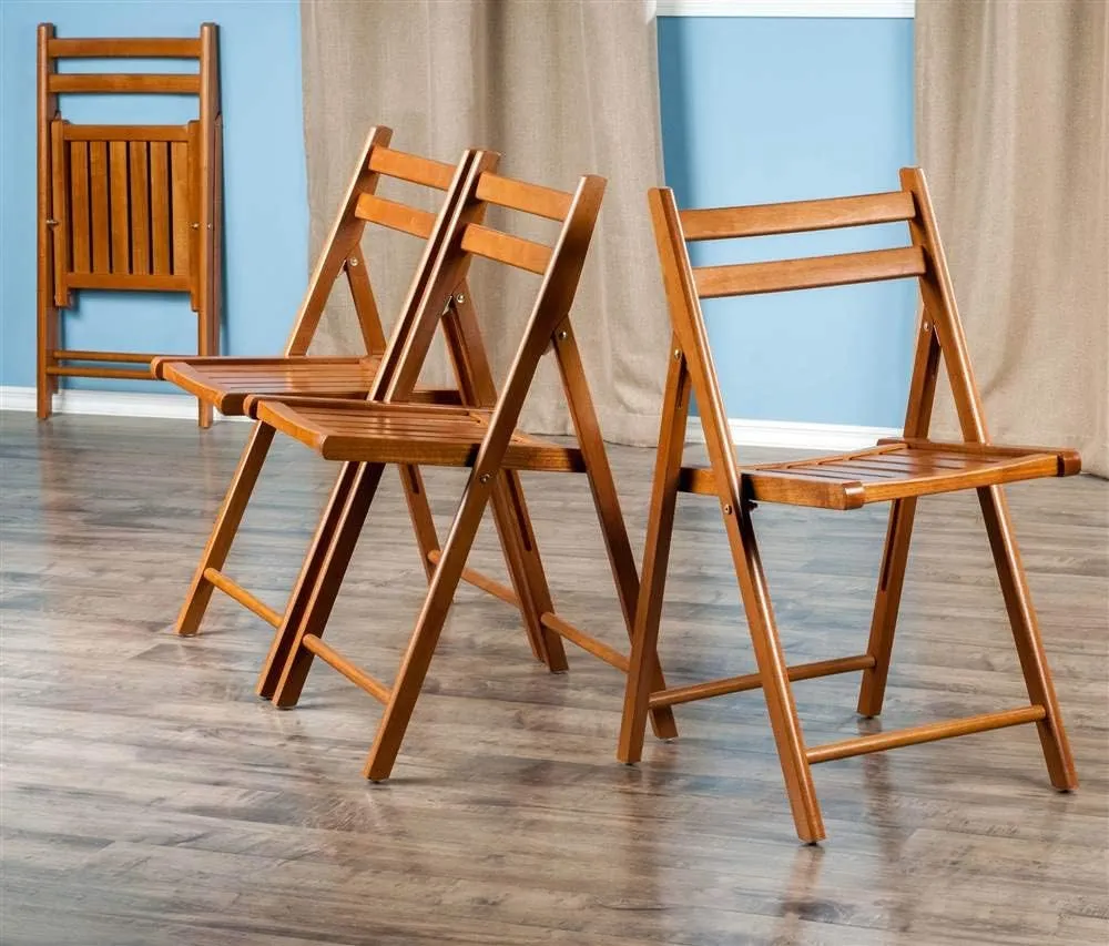 Winsome Robin 4-PC Folding Set Teak Chair, 17.64 x 20.1 x 32.28