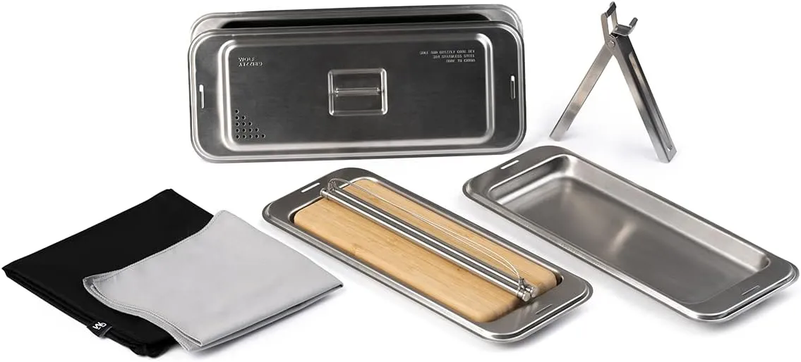 Wolf Grizzly Camp Cook Set | Campfire & Backpacking Cooking Gear | Stainless Steel Open Fire Cookware