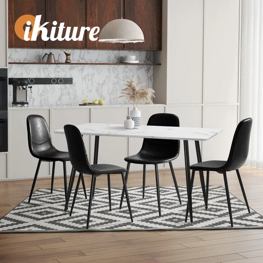 Wooden Dining Chairs Linen fabric/Leather Padded Seat