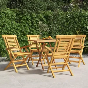 Wooden Folding Patio Chairs 4 pcs Teak Outdoor Chairs 22"x24.8"x35.4" Solid Wood Folding Lounge Chairs for Garden, Patio, Beach, Lawn, and Dining