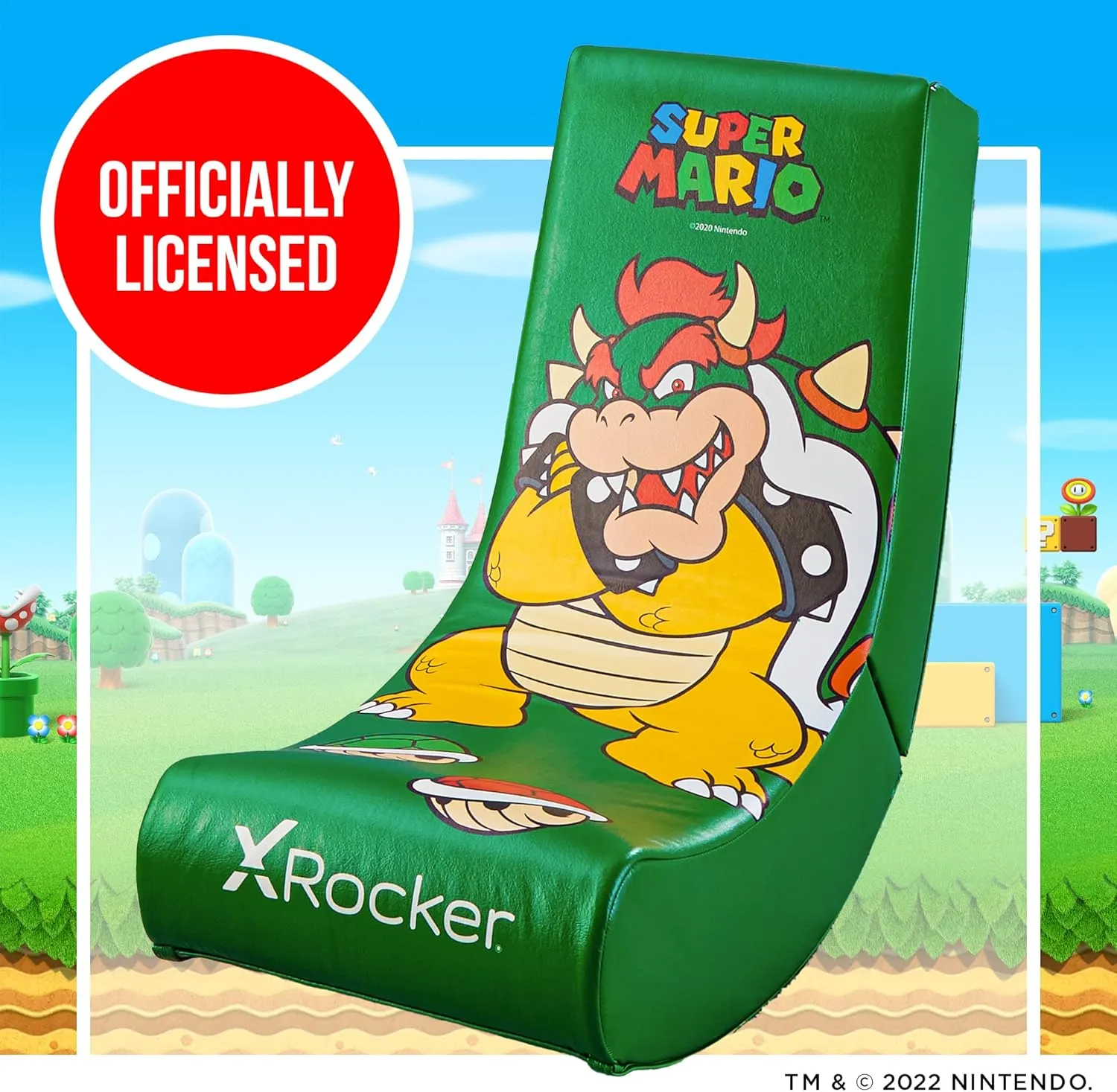 X Rocker Nintendo Video Gaming Chair for Kids 5-17, Floor Rocker, Gifts for Gamers, Mario, Bowser, Peach, Luigi, Yoshi, Gifts for Teens, Boys, Girls