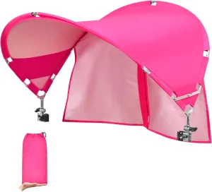 XL Universal Chair Canopy Umbrella, UPF 50  Foldable Sun Shade Attachment with Adjustable Clamp for Beach, Camping, Sports, Outdoor, Lawn, Tanning, Zero Gravity Chairs, Wagon, Wheelchair, Patented