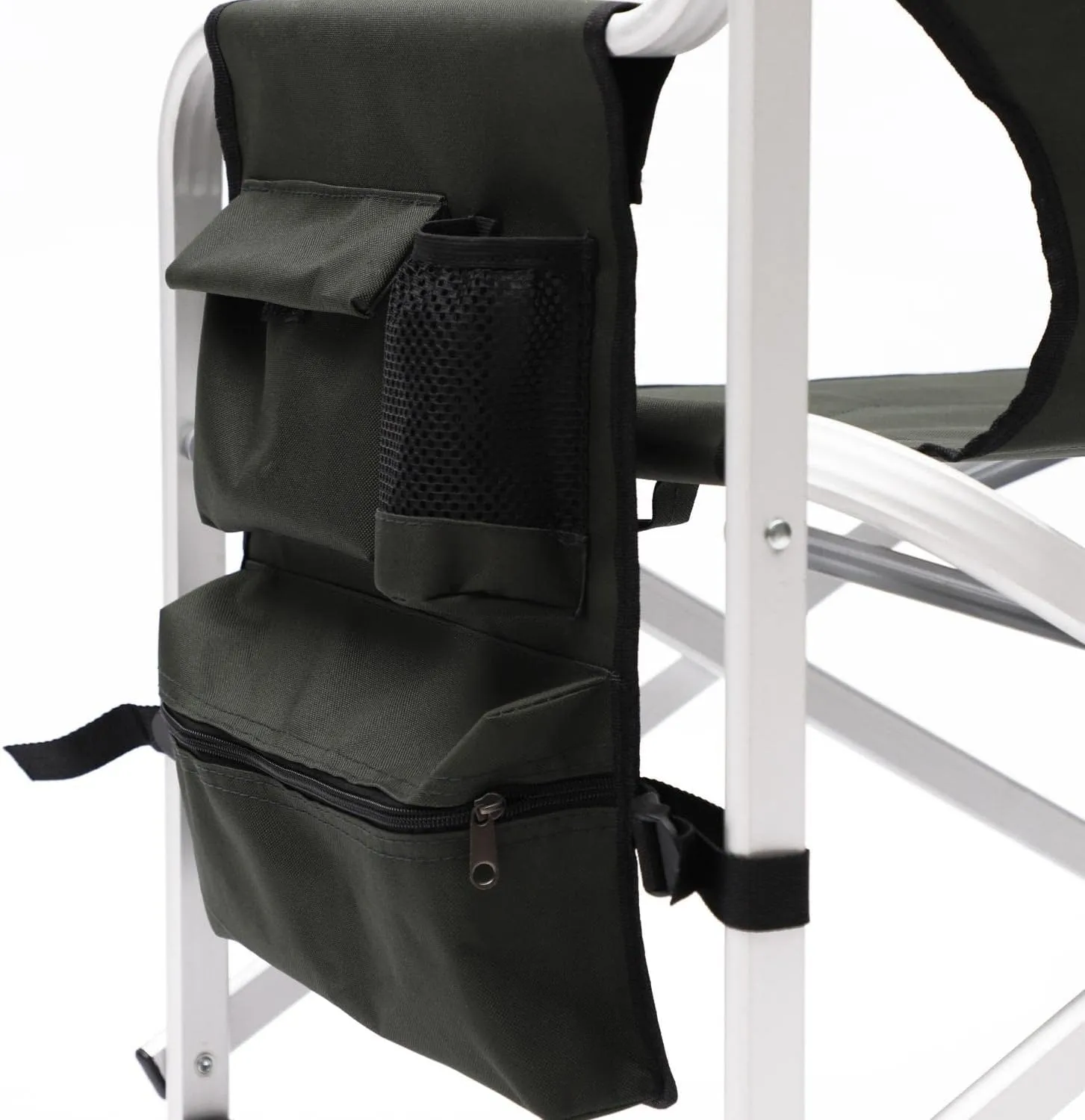 XXL Oversized Folding Camping Chair, Portable Aluminum Directors Chair with Side Table & Storage Pocket, Lawn Chairs for Fishing,Trip,Picnic,Lawn,Concert Outdoor,1 PCS Green
