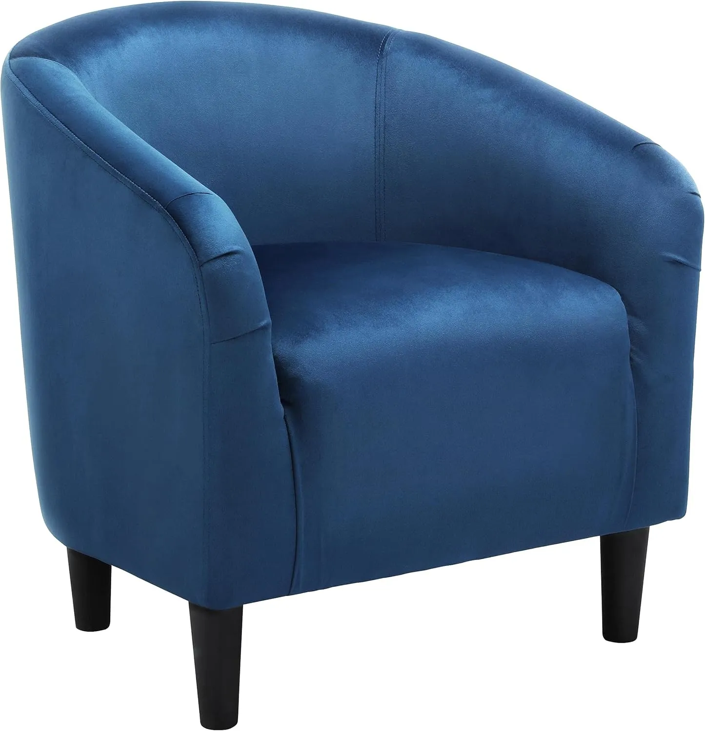 Yaheetech Club Chair, Velvet Accent Chair Upholstered Barrel Chair Sitting Chair with Armrest and Low Back for Living Room Bedroom, Pagoda Blue