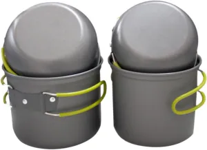 Yardwe 1set Camping Cookware Portable Outdoor Cooking Pot Multi-Purpose Lid for People Durable Insulation for Hiking Picnic BBQ and Camping Activities