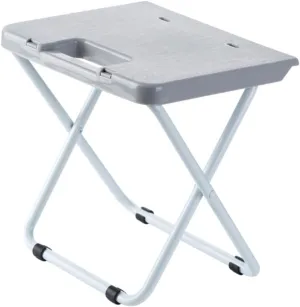 Yardwe Travel Stool Portable Folding Stool Pp Iron Compact for Home Outdoor Train Grey