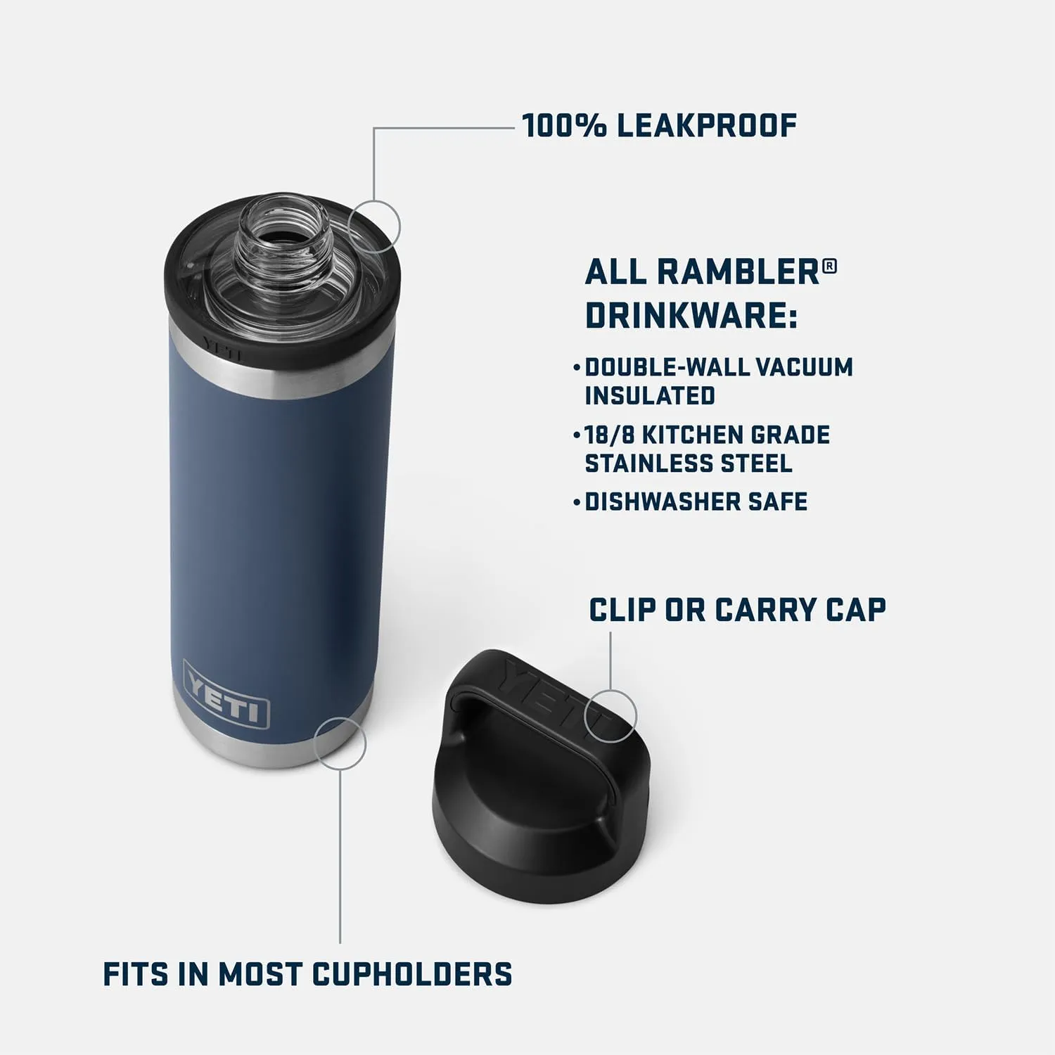 YETI Rambler 18 oz Bottle, Leakproof, Vacuum Insulated, Stainless Steel with Chug Cap, Wildflower Fuchsia
