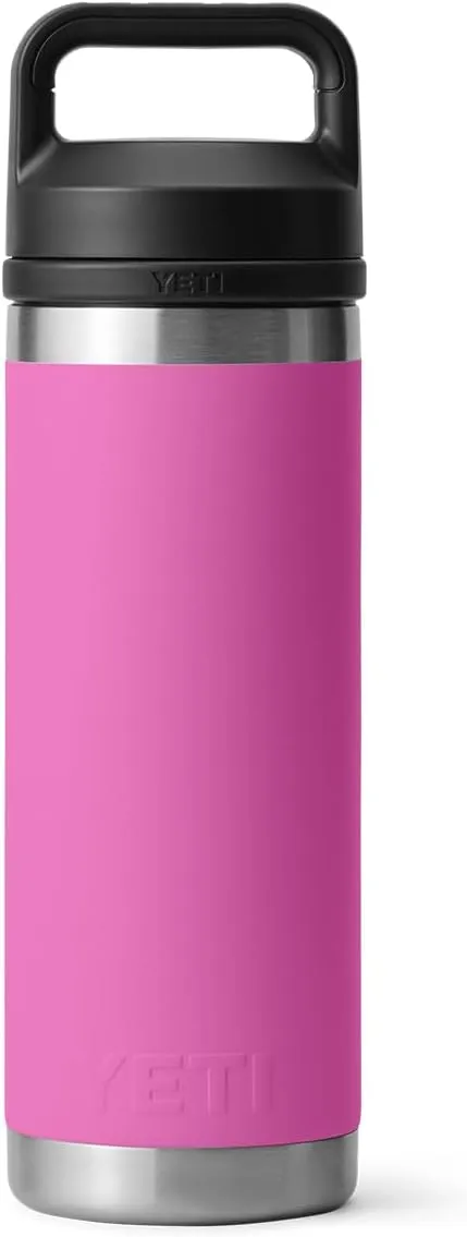 YETI Rambler 18 oz Bottle, Leakproof, Vacuum Insulated, Stainless Steel with Chug Cap, Wildflower Fuchsia