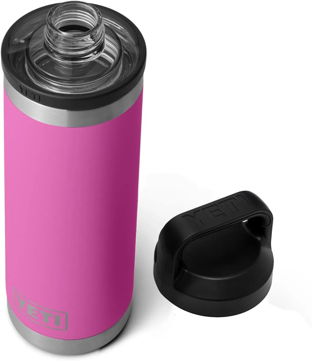 YETI Rambler 18 oz Bottle, Leakproof, Vacuum Insulated, Stainless Steel with Chug Cap, Wildflower Fuchsia