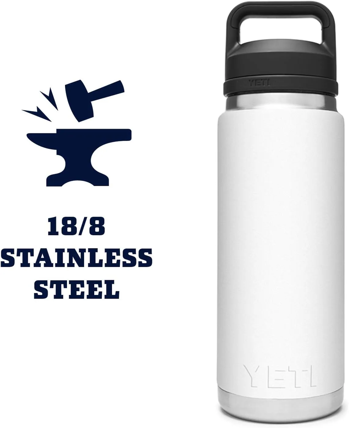 YETI Rambler 26 oz Bottle, Vacuum Insulated, Leakproof, Stainless Steel with Chug Cap