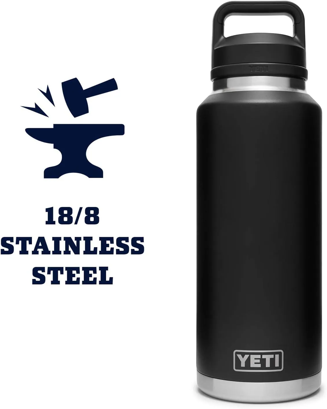 YETI Rambler 46 oz Bottle, Vacuum Insulated, Leakproof, Stainless Steel with Chug Cap
