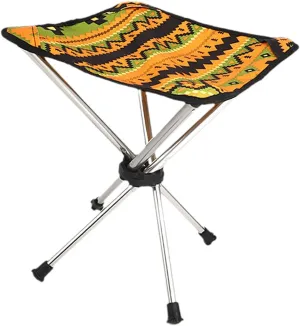 Yiju Folding Stool Camping Stool Mini Outdoor with Carrying Bag Recliner Foot Rest Seat for Walking Hiking Festival Picnic Patio, Orange