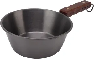 Yunir Camping Cookware Skillet, 2000ML Aluminum Alloy Non Stick Medium Frying Pan with Wood Handle, Safe Portable Camping Cooking Set for Outdoor Hiking Picnic