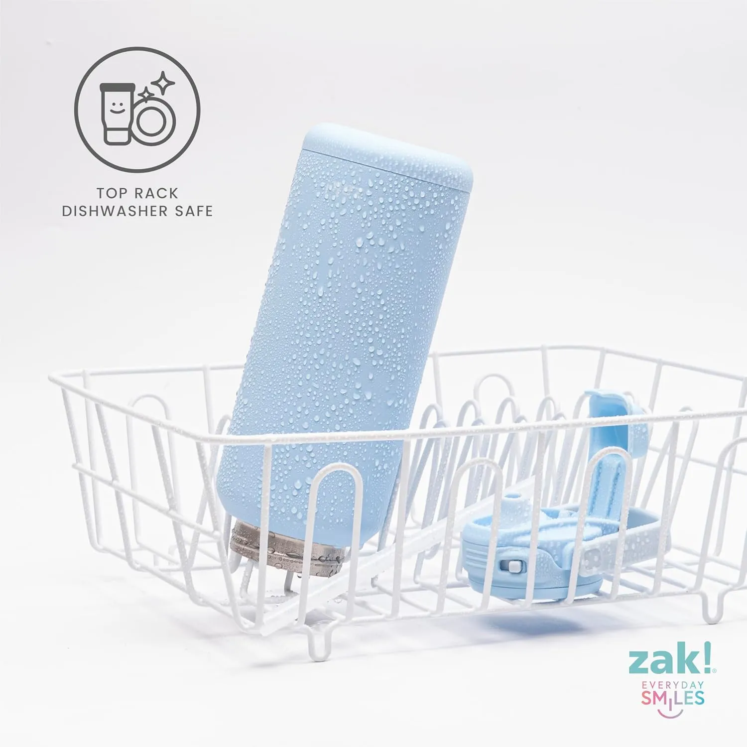 Zak Designs Beacon Straw Lid Water Bottle for Travel or At Home, 32oz Stainless Steel is Leak-Proof and Vacuum Insulated with Silicone Spout, Cover, Carry Handle, Protective Base (Vanilla Yellow)