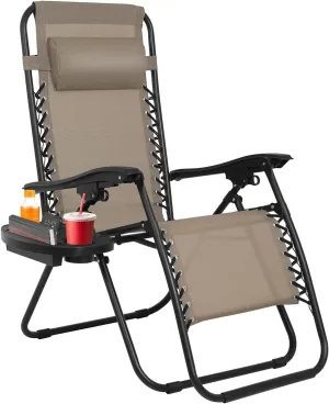 Zero Gravity Chair, Zero Gravity Lounge Chair, 1 Pack Folding Lawn Chair (Tan)