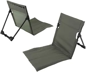 Zerodis Portable Folding Beach Lounge Chair with Backrest - Vibrant Design, Oversized Zippered Pocket - Easy to Unfold, 600D Oxford Cloth, 7075 Aluminum Alloy (Army Green)