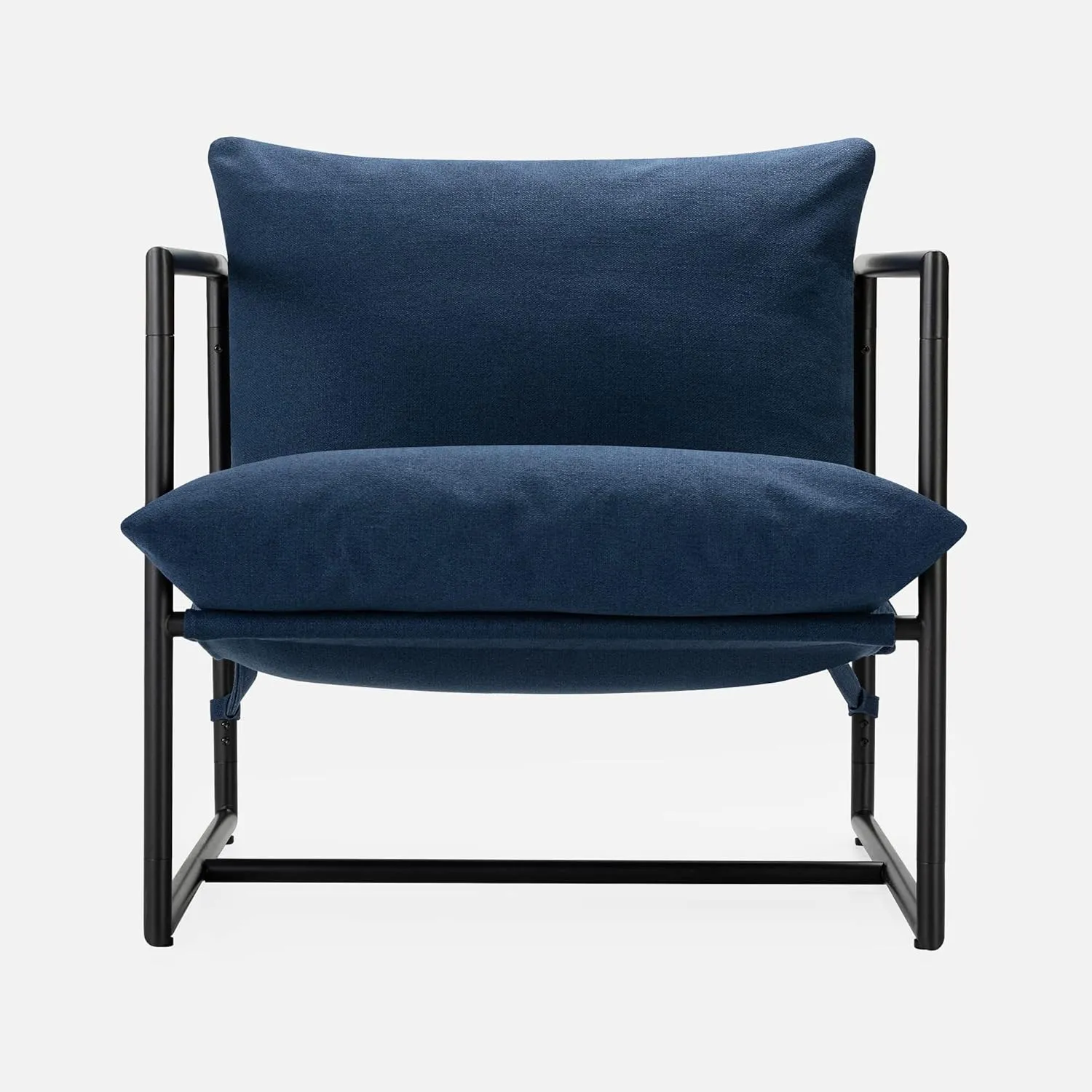 ZINUS Aidan Sling Accent Chair, Metal Framed Armchair with Shredded Foam Cushioning, Navy