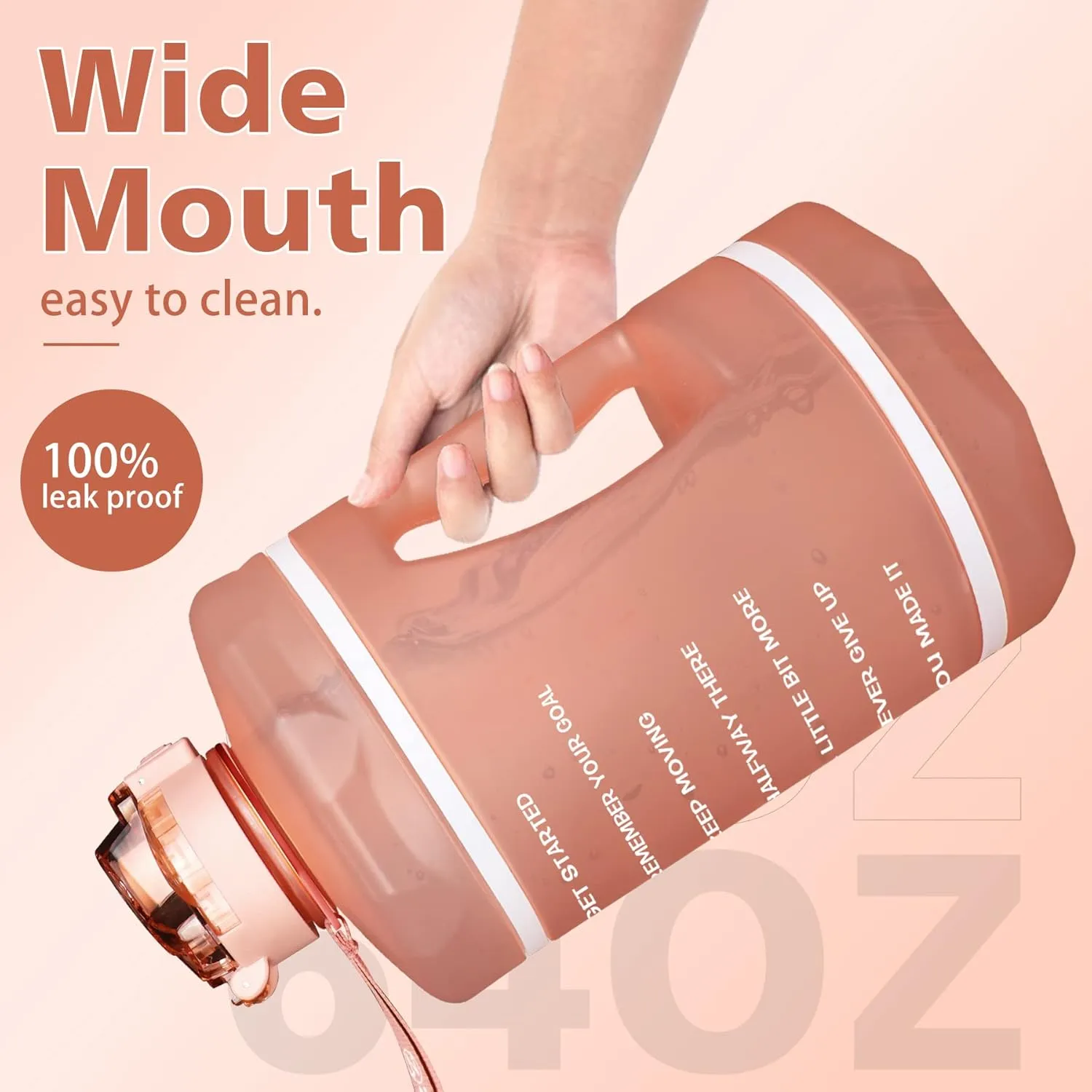 ZOMAKE Gallon Water Bottle with Straw & Time Marker - 64/128 oz Motivational Water Jug BPA Free Leakproof Large Water Bottle Ensure You Drink Enough Water Daily