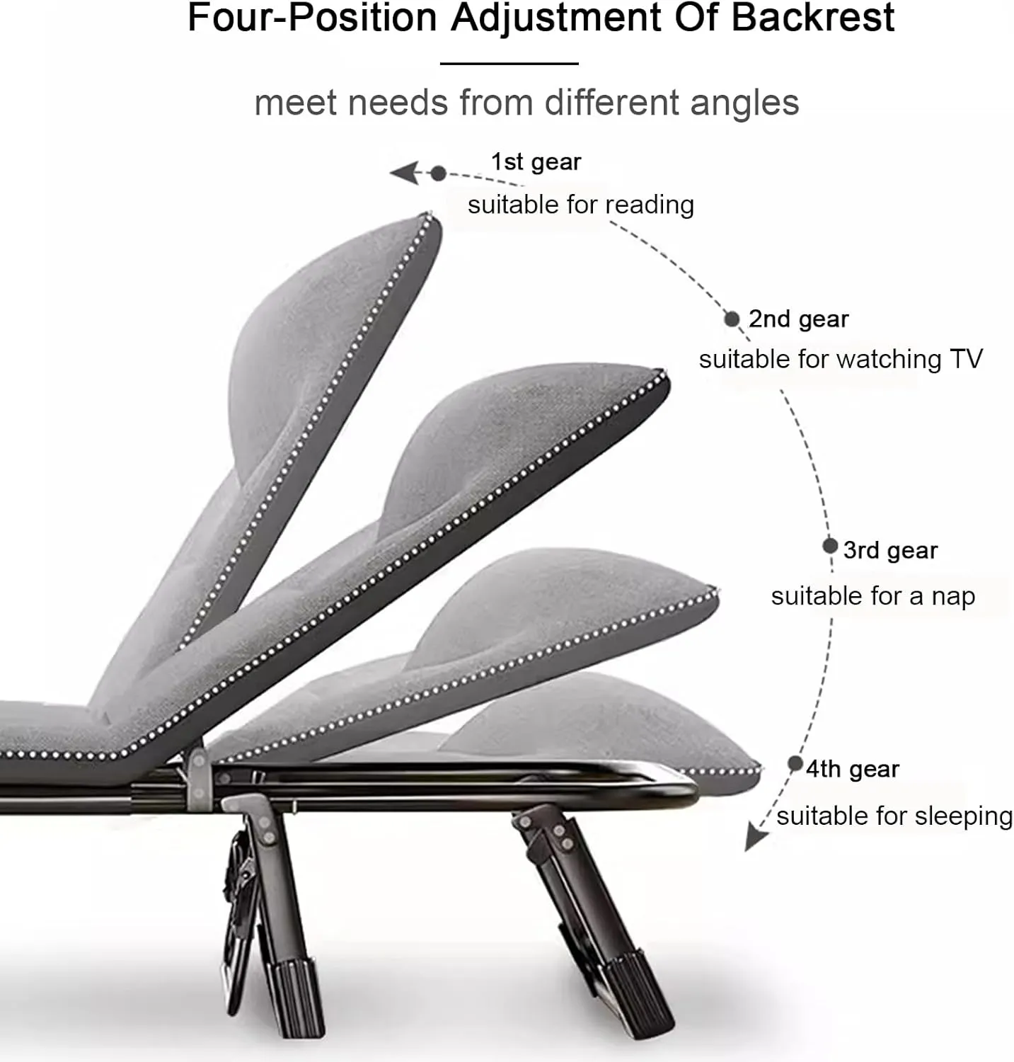 ZTGL C,170x56cm, Camping Cot for Adults, Office Nap Folding Lounge Chairs, Sunbathing Lounge Chairs, Camping Lounge Chair, Portable Patio Recliner Chair, Outdoor Lounge Chair