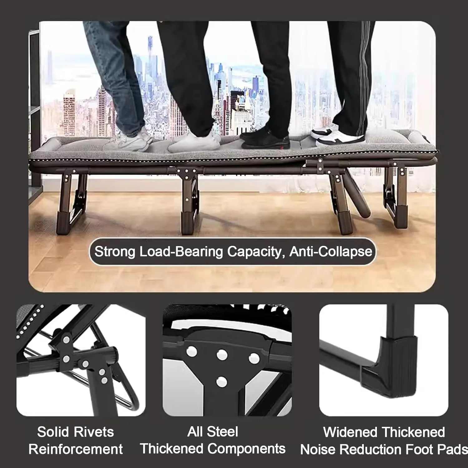 ZTGL C,170x56cm, Camping Cot for Adults, Office Nap Folding Lounge Chairs, Sunbathing Lounge Chairs, Camping Lounge Chair, Portable Patio Recliner Chair, Outdoor Lounge Chair