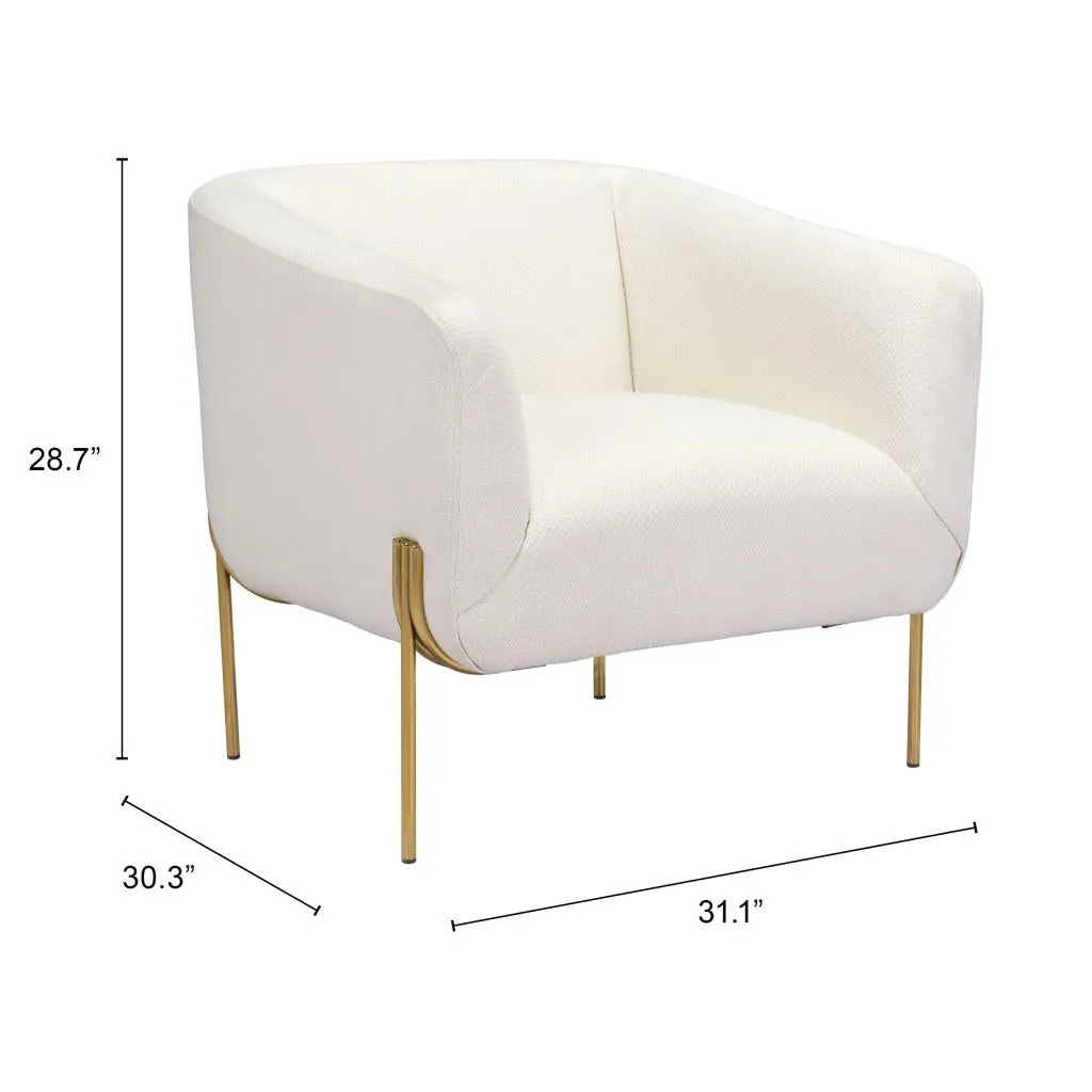 Zuo Micaela Armchair Ivory