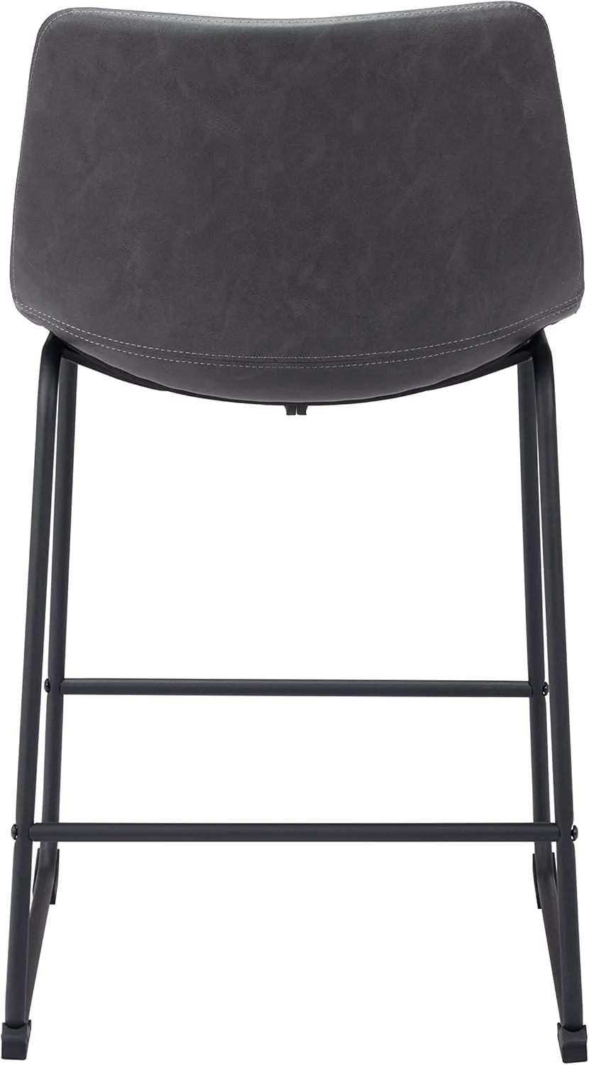 Zuo Modern Counter Chair Set, Charcoal, Black