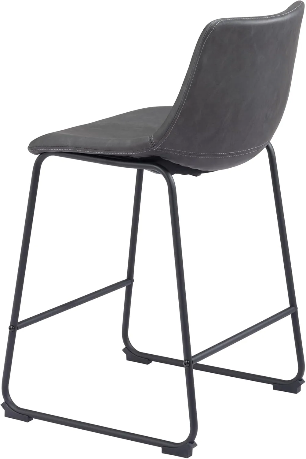 Zuo Modern Counter Chair Set, Charcoal, Black