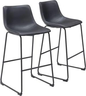 Zuo Modern - Smart Bar Chair (Set of 2) Black - Industrial - Bar - Seating - Seat - 330 lbs. weight capacity - Steel - Plywood - Foam - 100% Polyurethane - Plywood wood - Powder Coated - Indoor -Black