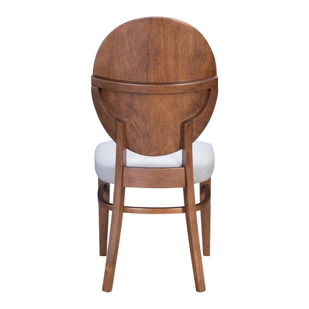 Zuo Regents Dining Chair (Set Of 2) Walnut & Light Gray