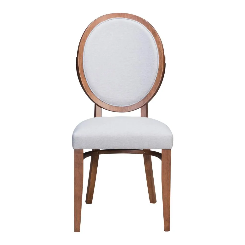 Zuo Regents Dining Chair (Set Of 2) Walnut & Light Gray