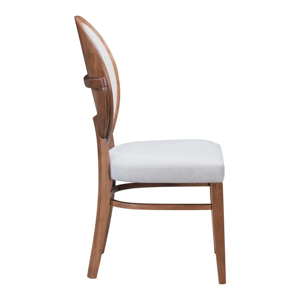 Zuo Regents Dining Chair (Set Of 2) Walnut & Light Gray
